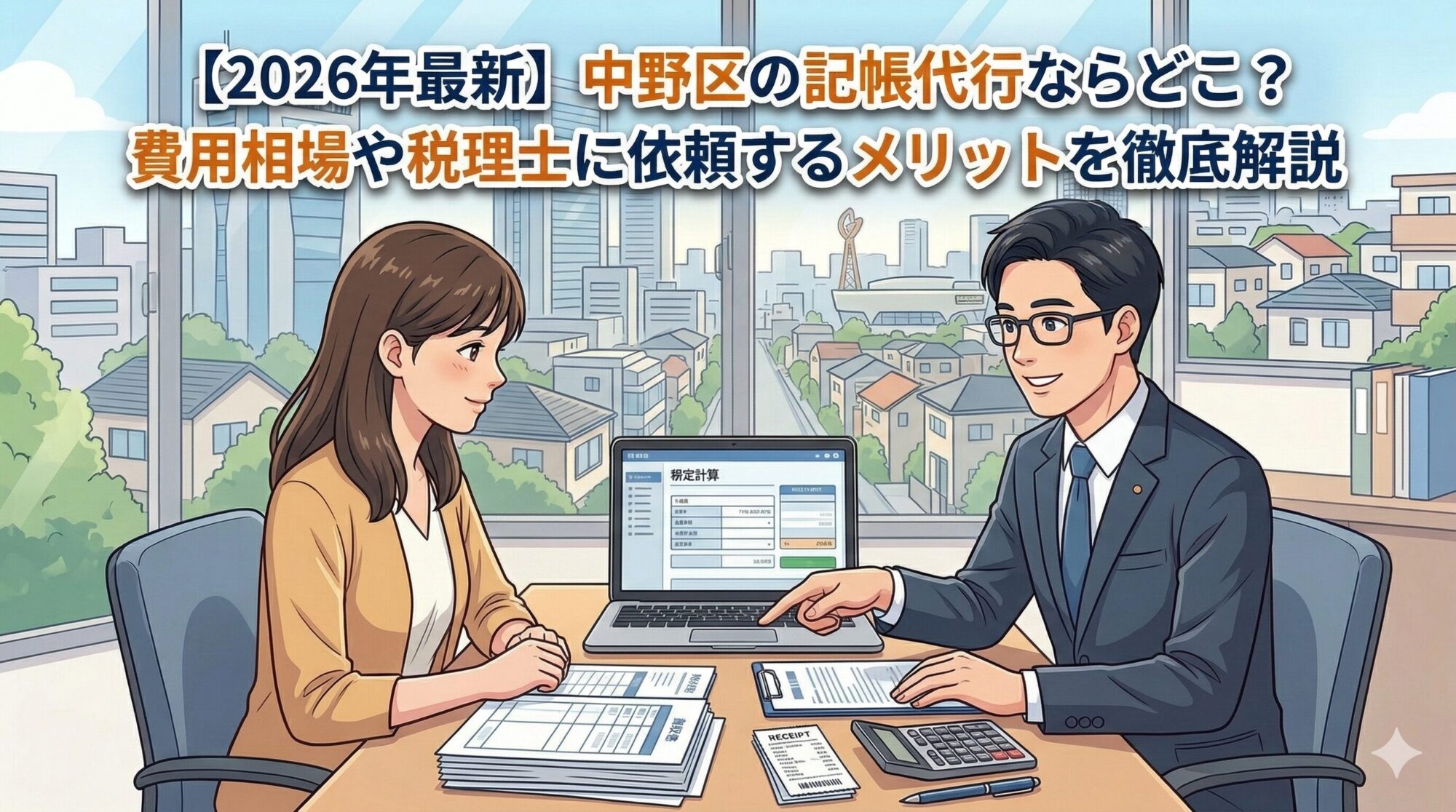 【2026年最新】中野区の記帳代行ならどこ？費用相場や税理士に依頼するメリットを徹底解説