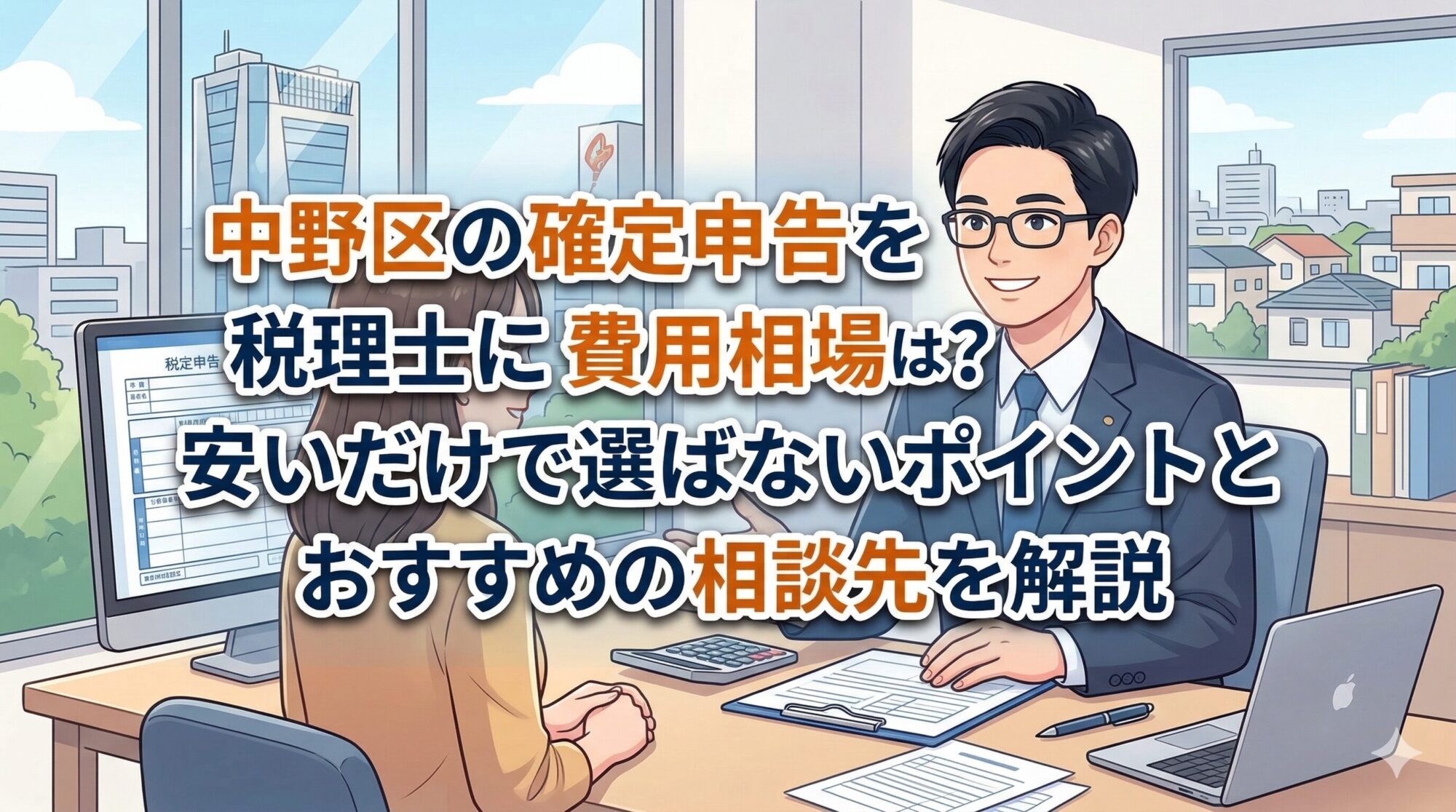 中野区の確定申告を税理士に依頼する費用相場は？安いだけで選ばないポイントとおすすめの相談先を解説
